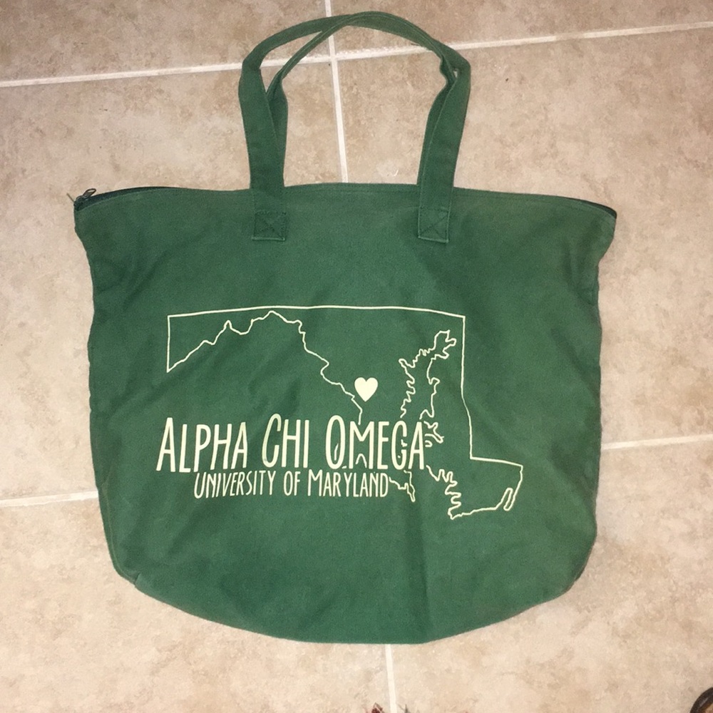 Alpha Chi Omega zip tote bag